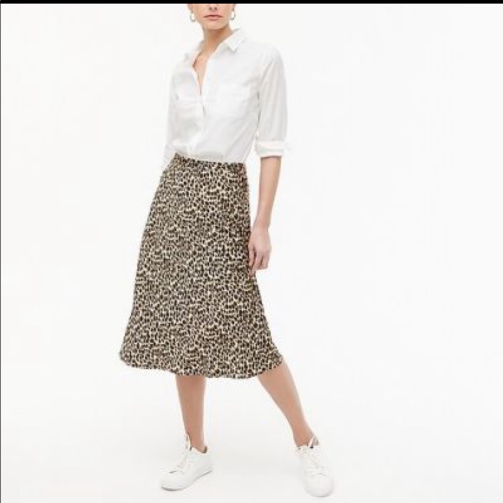 Leopard print bias midi skirt from J Crew Factory